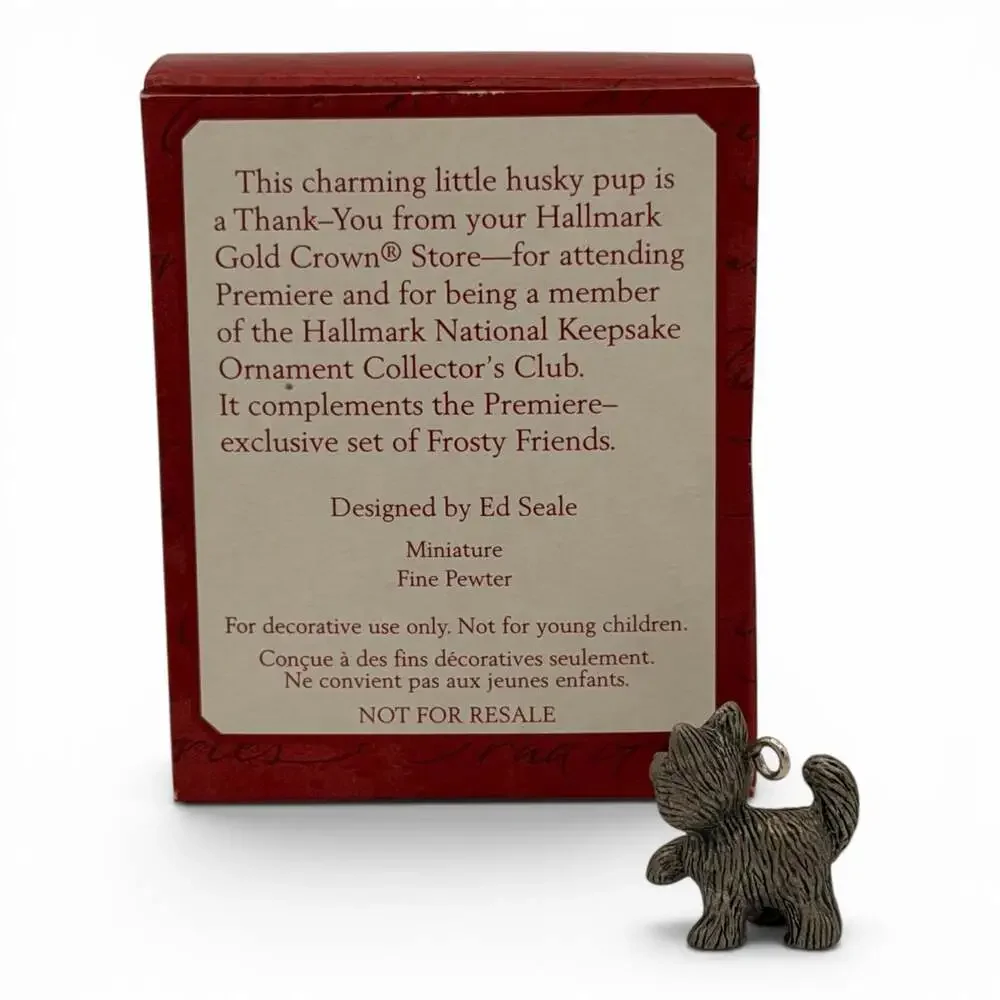 2000 Husky Miniature (Frosty Friends) Pewter Hallmark Keepsake Ornament